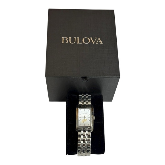 Bulova Silver Tank Watch Stainless 96A157 Corporate Collection New in Box main image 4